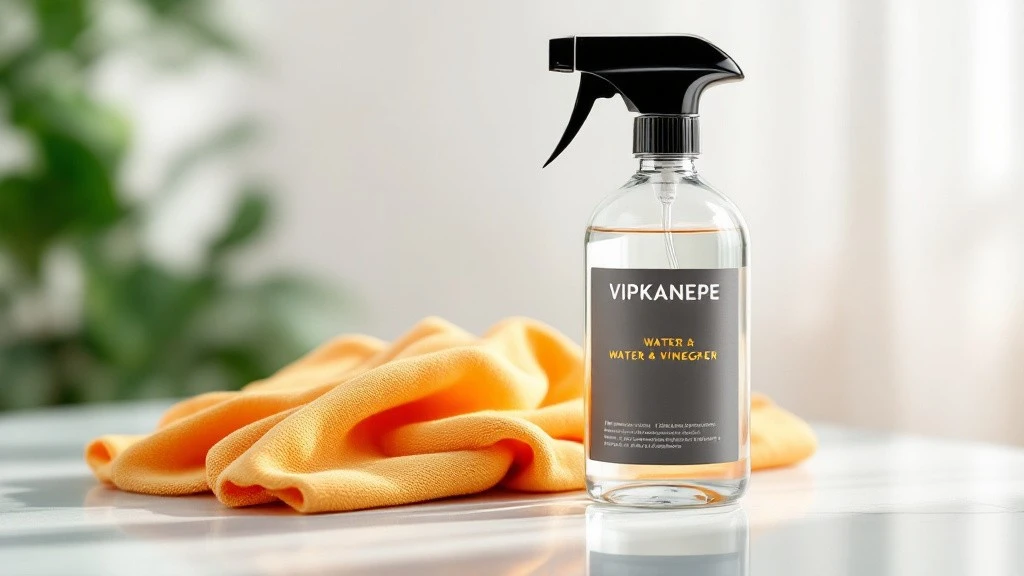 Su ve sirke karışımı sprey ile doğal koltuk temizliği malzemeleri