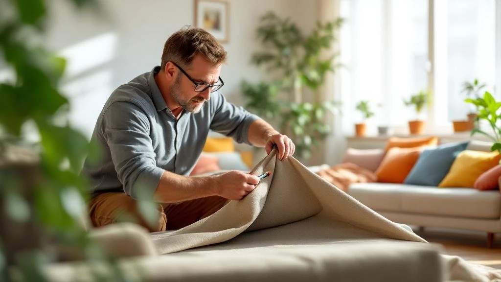 Evde koltuğun kumaşını söken adam - DIY döşeme başlangıcı
