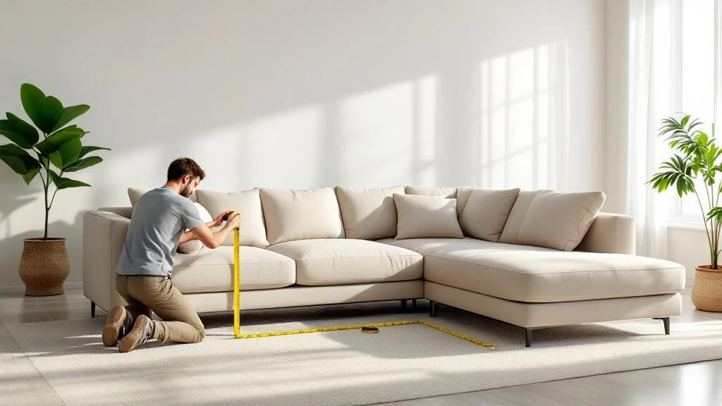 L-köşe koltuk ölçü alımı - modül uzunluğu ve köşe radyüsü