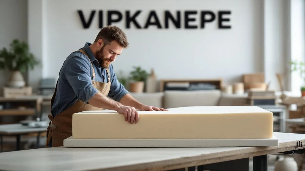 VIP KANEPE atölyesinde sünger yenileme işlemi sırasında çalışan ustalar